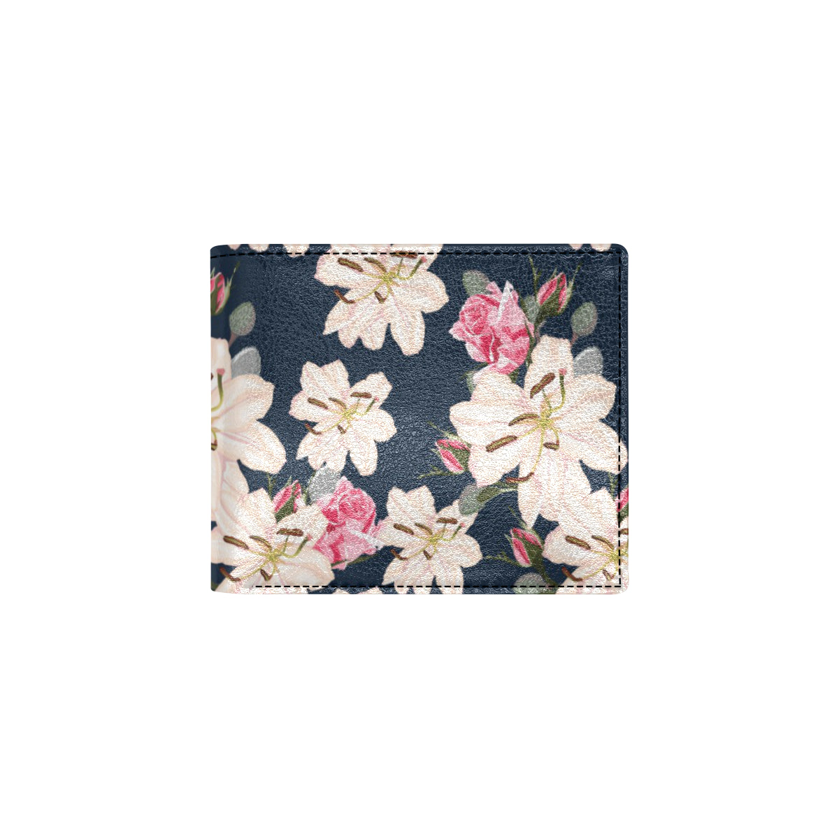 Lily Pattern Print Design LY04 Men's ID Card Wallet