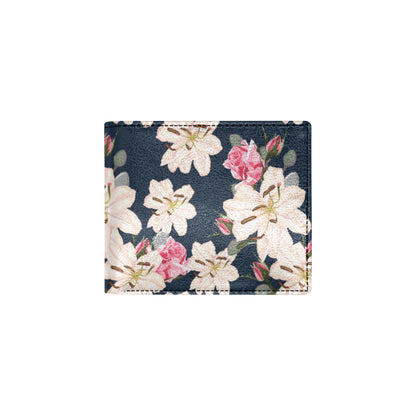 Lily Pattern Print Design LY04 Men's ID Card Wallet