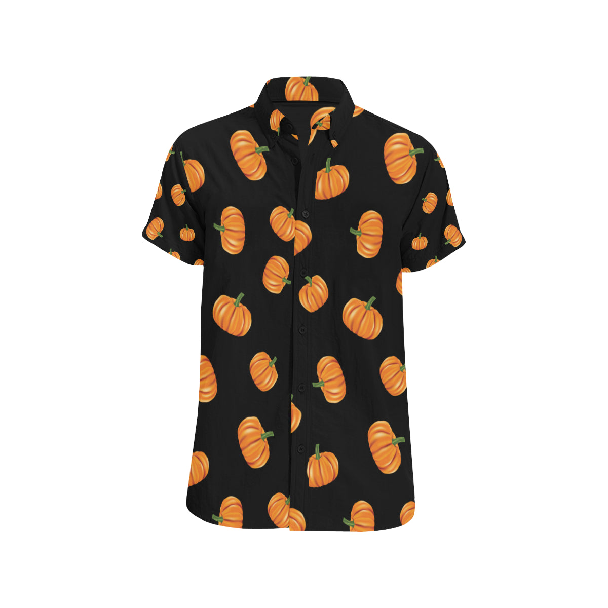 Pumpkin Pattern Print Design A05 Men's Short Sleeve Button Up Shirt