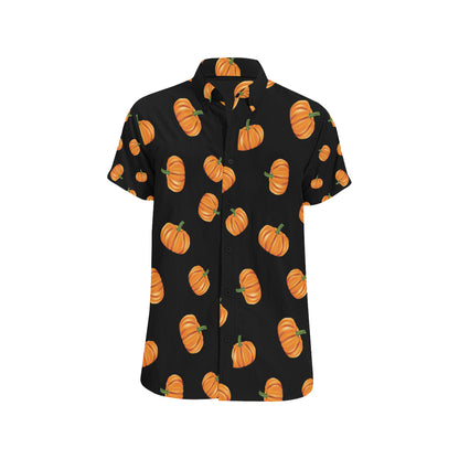 Pumpkin Pattern Print Design A05 Men's Short Sleeve Button Up Shirt