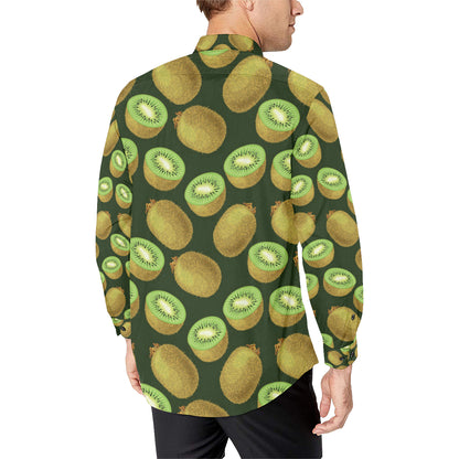 Kiwi Pattern Print Design KW04 Men's Long Sleeve Shirt
