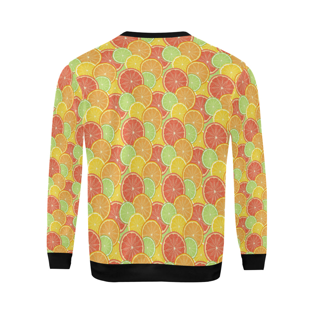 Grapefruit Pattern Print Design GF01 Men Long Sleeve Sweatshirt