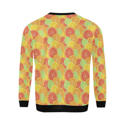 Grapefruit Pattern Print Design GF01 Men Long Sleeve Sweatshirt