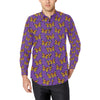 Monarch Butterfly Purple Print Pattern Men's Long Sleeve Shirt