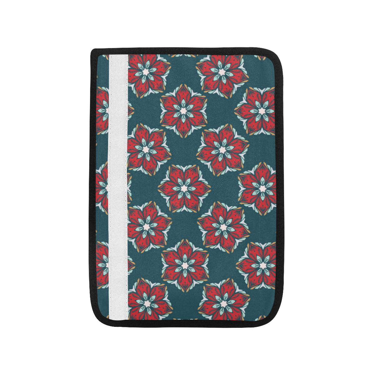 Poinsettia Pattern Print Design A03 Car Seat Belt Cover