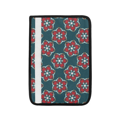 Poinsettia Pattern Print Design A03 Car Seat Belt Cover