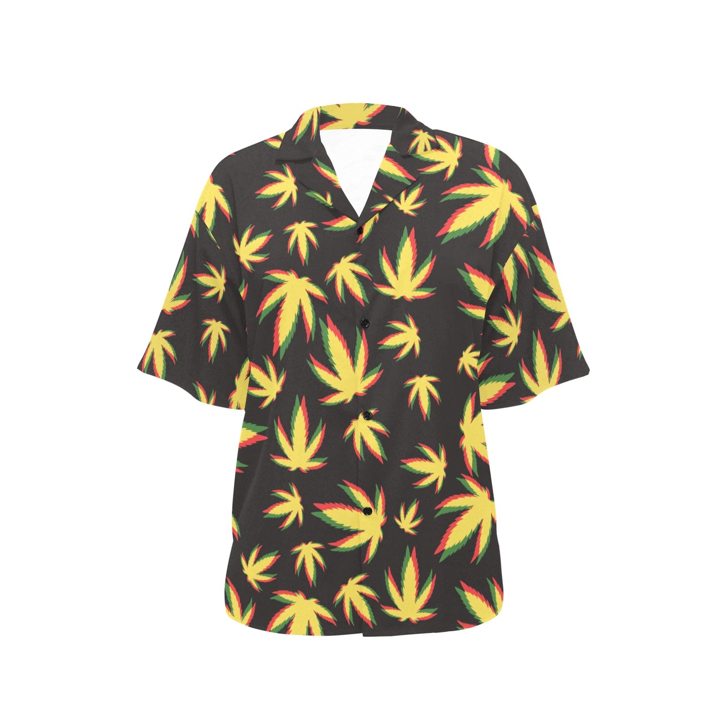 Pot Leaf Pattern Print Design A02 Women's Hawaiian Shirt