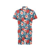 Red Hibiscus Blue Scene Men's Romper