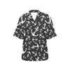 Anchor Black White Women's Hawaiian Shirt