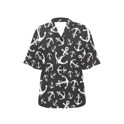 Anchor Black White Women's Hawaiian Shirt