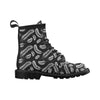 Feather Black White Design Print Women's Boots