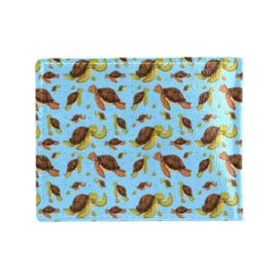 Hello Sea Turtle Print Pattern Men's ID Card Wallet