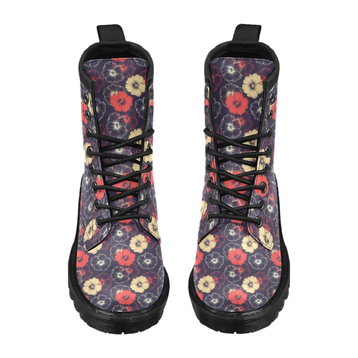 Tropical Flower Print Design LKS302 Women's Boots
