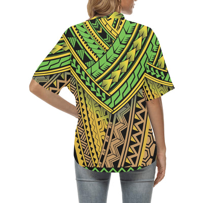 Polynesian Tribal Color Women's Hawaiian Shirt