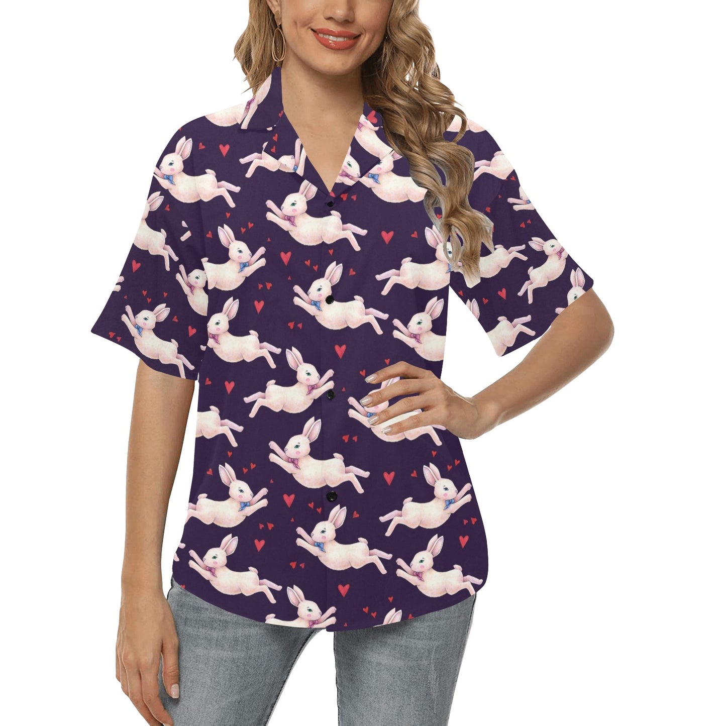 Rabbit Pattern Print Design RB016 Women's Hawaiian Shirt