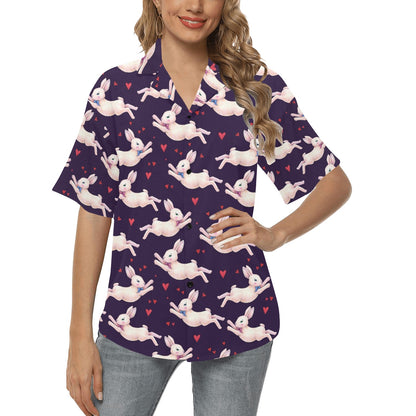Rabbit Pattern Print Design RB016 Women's Hawaiian Shirt