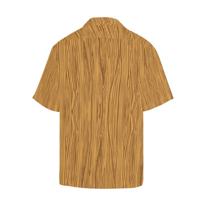 Wood Texture Print Design LKS301 Men's Hawaiian Shirt