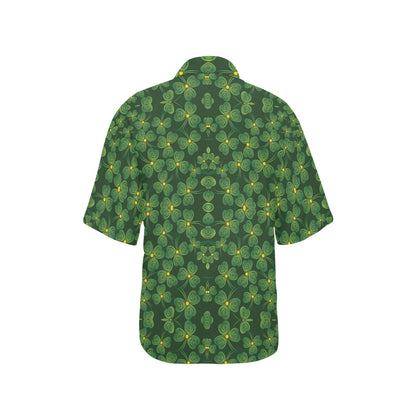 Shamrock Pattern Women's Hawaiian Shirt