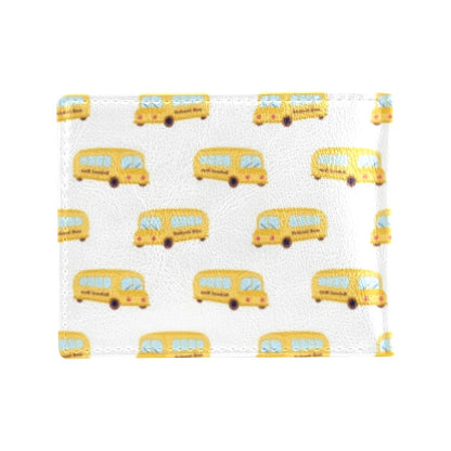 School Bus Print Design LKS306 Men's ID Card Wallet