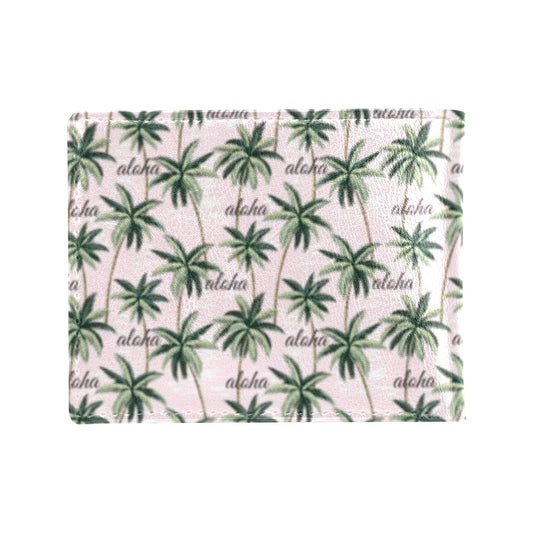 Aloha Beach Pattern Design Themed Print Men's ID Card Wallet