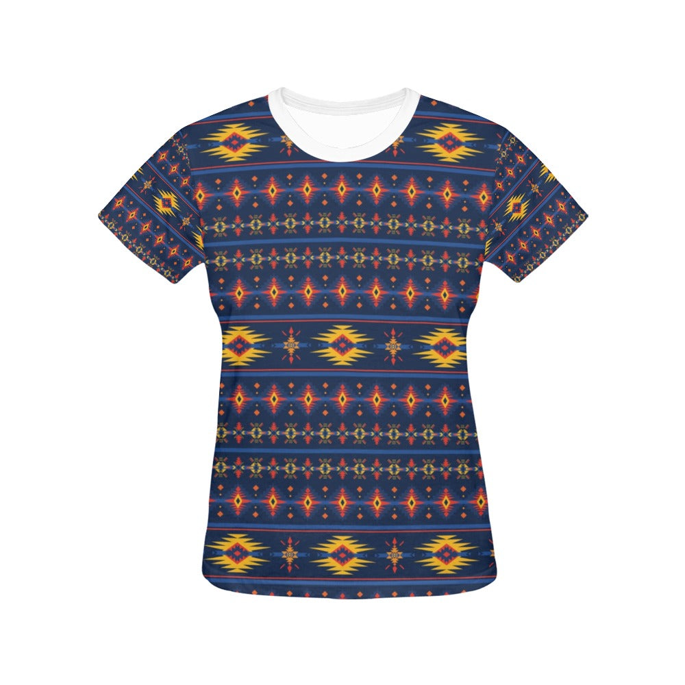Southwest Pattern Print Design LKS306 Women's  T-shirt