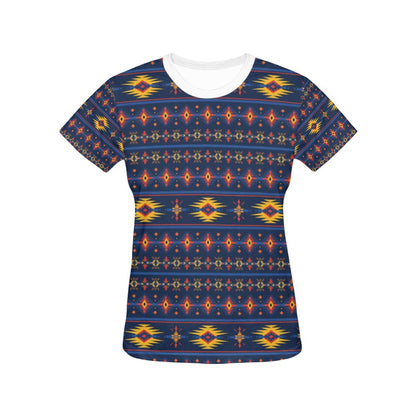 Southwest Pattern Print Design LKS306 Women's  T-shirt