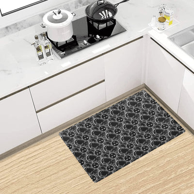 Sun Moon White Design Themed Print Kitchen Mat