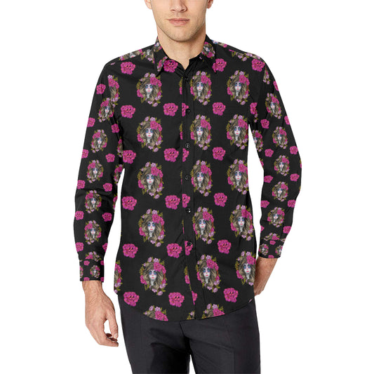 Day of the Dead Makeup Girl Men's Long Sleeve Shirt
