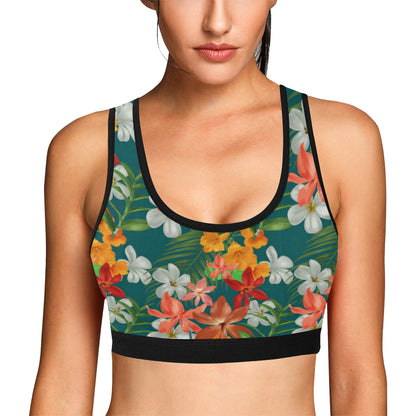 Amaryllis Pattern Print Design AL06 Sports Bra