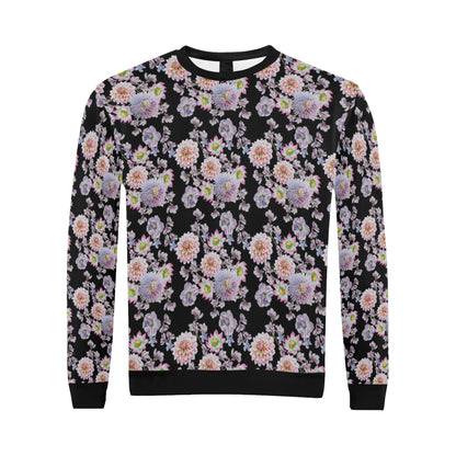 Dahlia Pattern Print Design DH012 Men Long Sleeve Sweatshirt