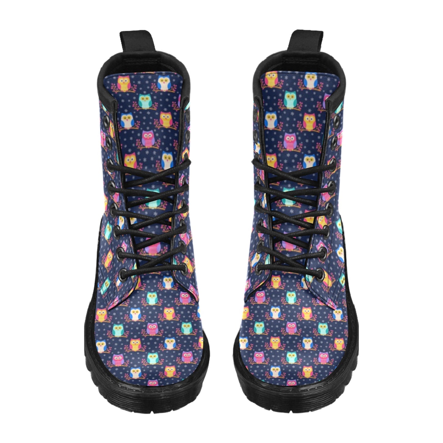 Owl Cute Themed Design Print Women's Boots