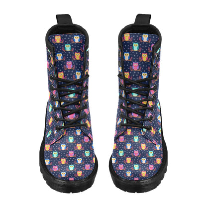 Owl Cute Themed Design Print Women's Boots
