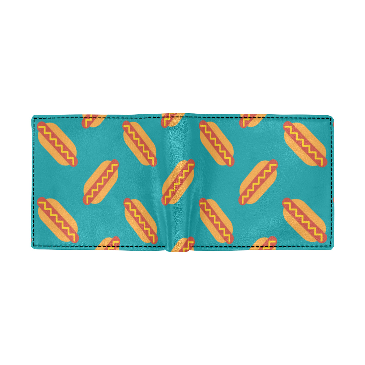 Hot Dog Pattern Print Design 03 Men's ID Card Wallet