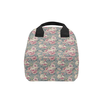 Peony Pattern Print Design PE05 Insulated Lunch Bag