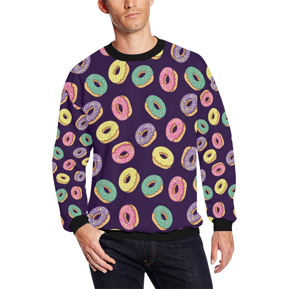 Donut Pattern Print Design DN08 Men Long Sleeve Sweatshirt