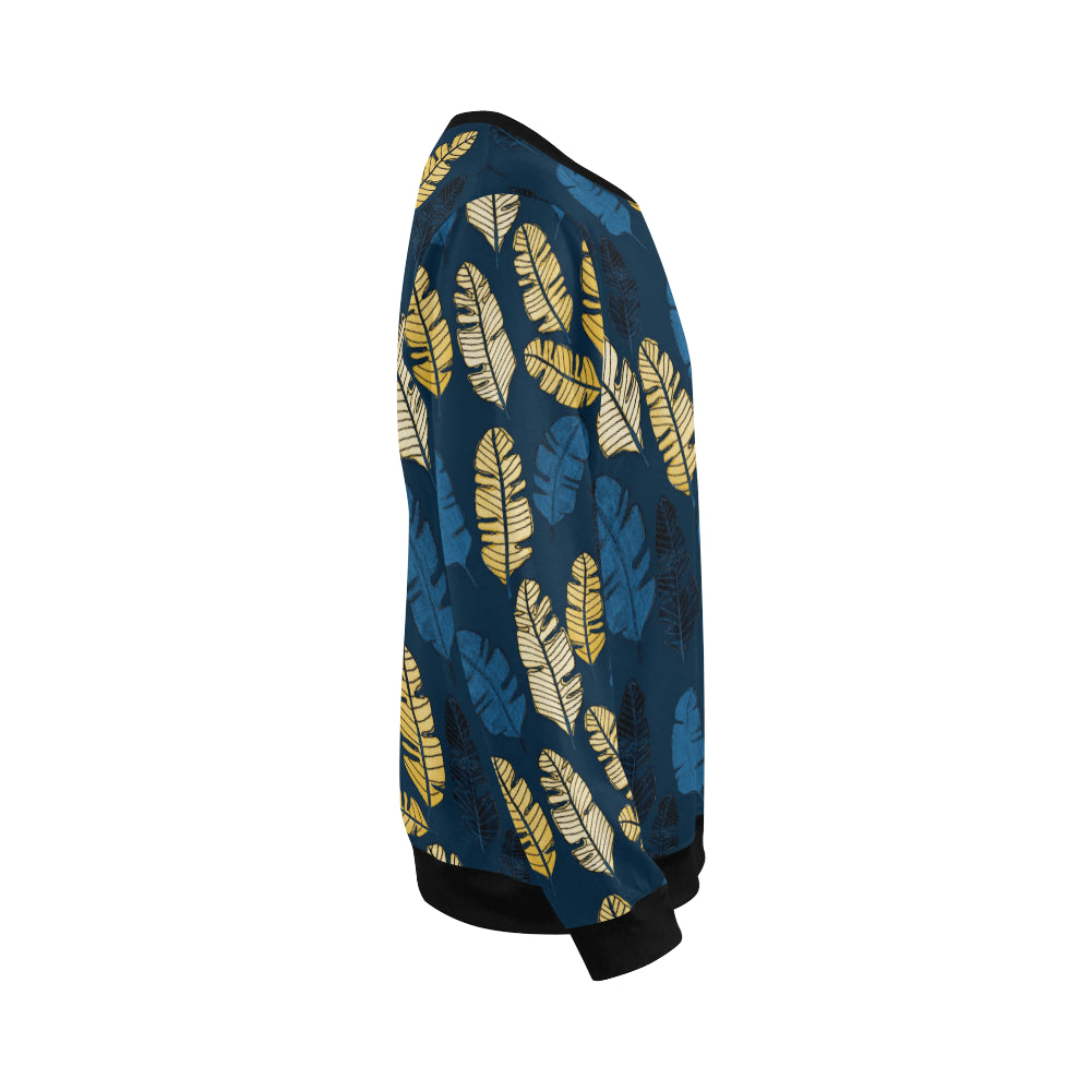 Banana Leaf Pattern Print Design BL09 Men Long Sleeve Sweatshirt
