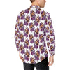 Chihuahua Purple Floral Men's Long Sleeve Shirt