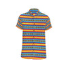 Mexican Blanket ZigZag Print Pattern Men's Short Sleeve Button Up Shirt