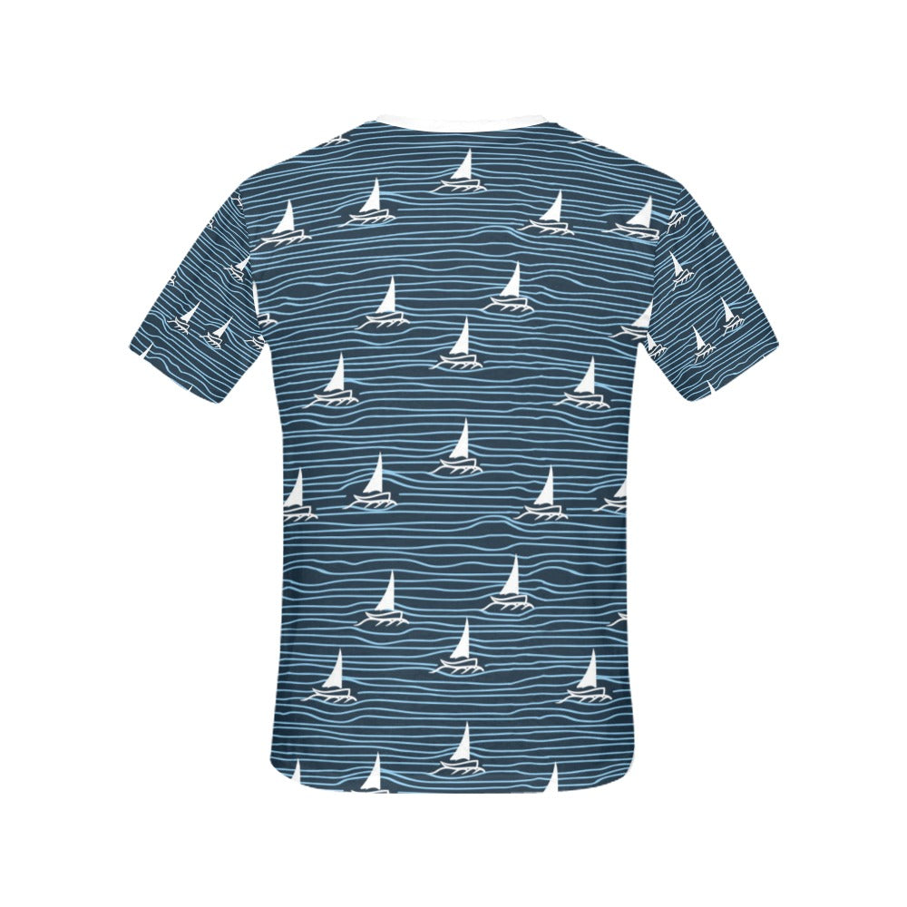 Sailboat Print Design LKS303 Women's  T-shirt