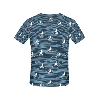 Sailboat Print Design LKS303 Women's  T-shirt