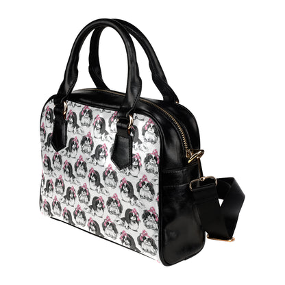 Japanese Chin Pattern Print Design 01 Shoulder Handbag