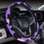 Cheetah Purple Neon Print Pattern Steering Wheel Cover with Elastic Edge