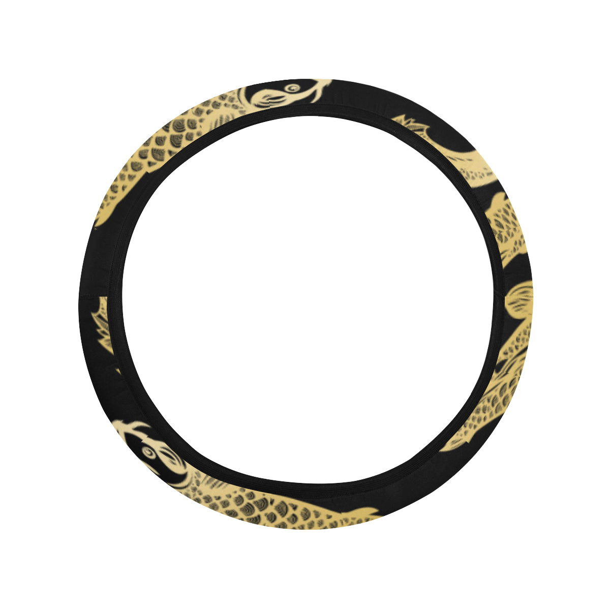 KOI Fish Pattern Print Design 03 Steering Wheel Cover with Elastic Edge