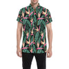 Bird Of Paradise Pattern Print Design BOP03 Men's Short Sleeve Button Up Shirt