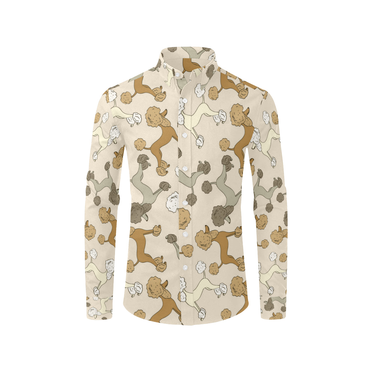 Poodle Pattern Print Design A01 Men's Long Sleeve Shirt