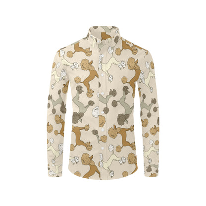 Poodle Pattern Print Design A01 Men's Long Sleeve Shirt