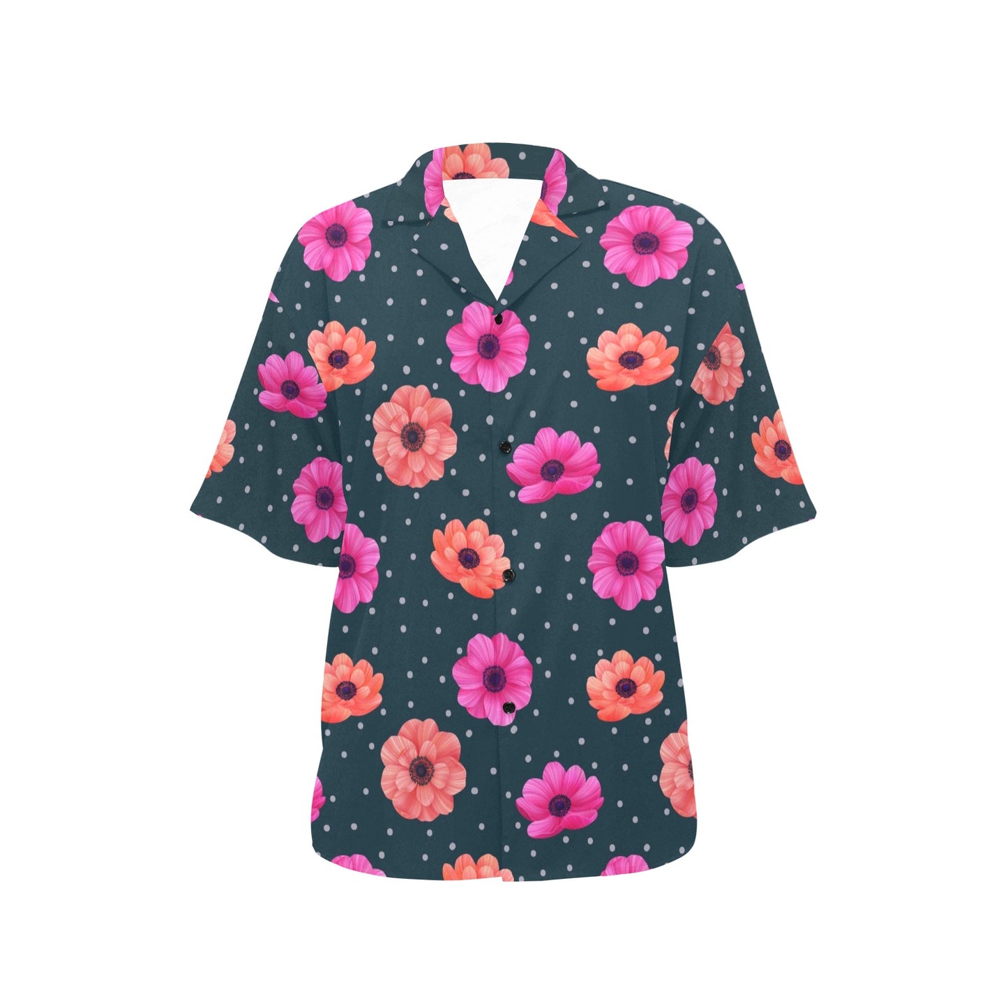 Anemone Pattern Print Design AM08 Women's Hawaiian Shirt