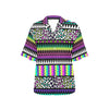Animal Skin Aztec Rainbow Women's Hawaiian Shirt