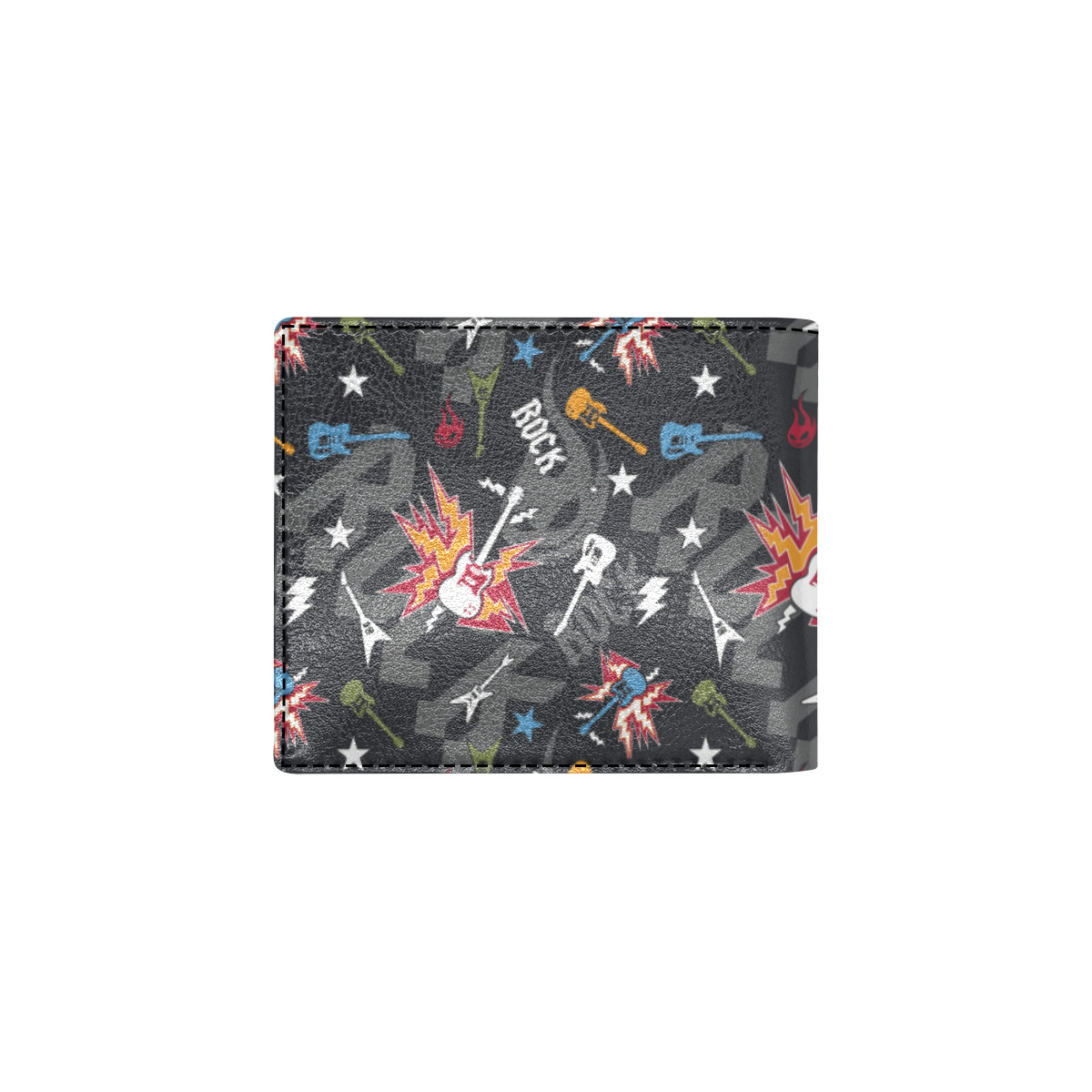 Rock and Roll Pattern Print Design A01 Men's ID Card Wallet