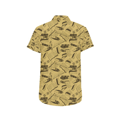Book Pattern Print Design 02 Men's Short Sleeve Button Up Shirt